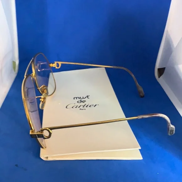 Rare 🔥 Cartier Vendome Santos Aviator Frames only James Bond 18K Gold Plated